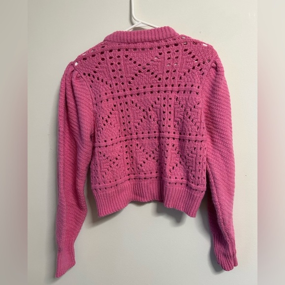 Mango Pointelle Pink Knit Sweater - Picture 3 of 4